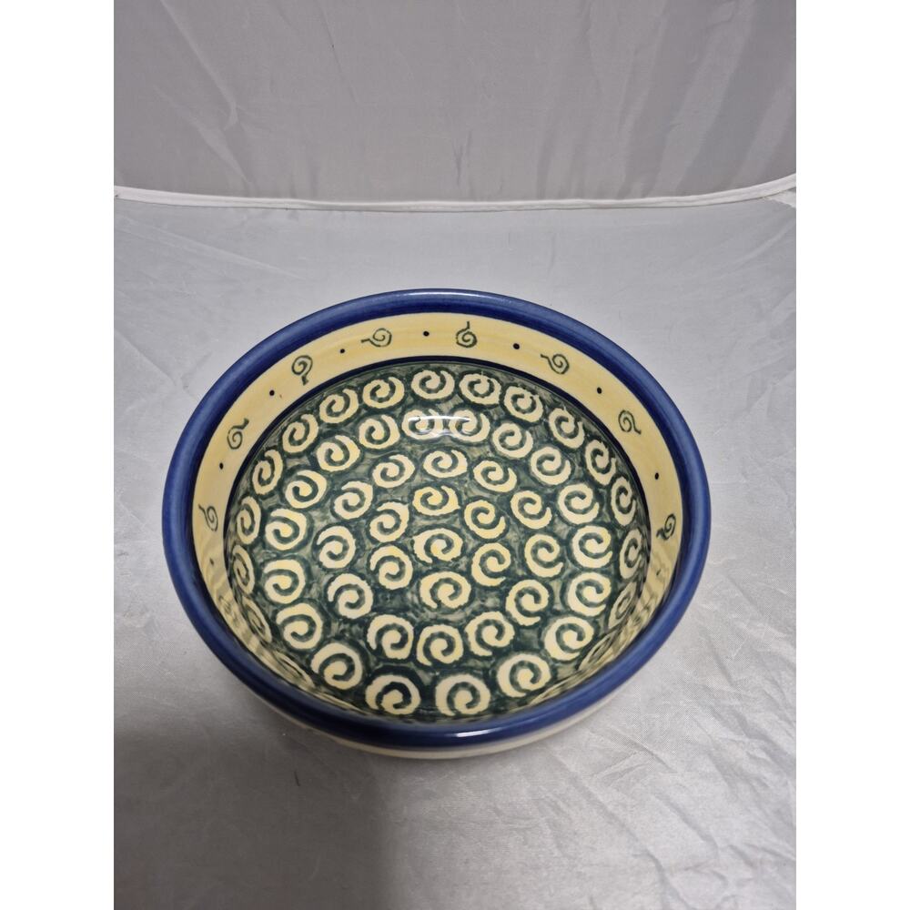 💥 Vintage Boleslawiec Polish Pottery Bowl Handmade Poland Ceramic